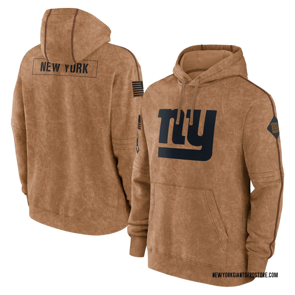Adult New York Giants Brown 2023 Salute to Service Club Pullover Hoodie